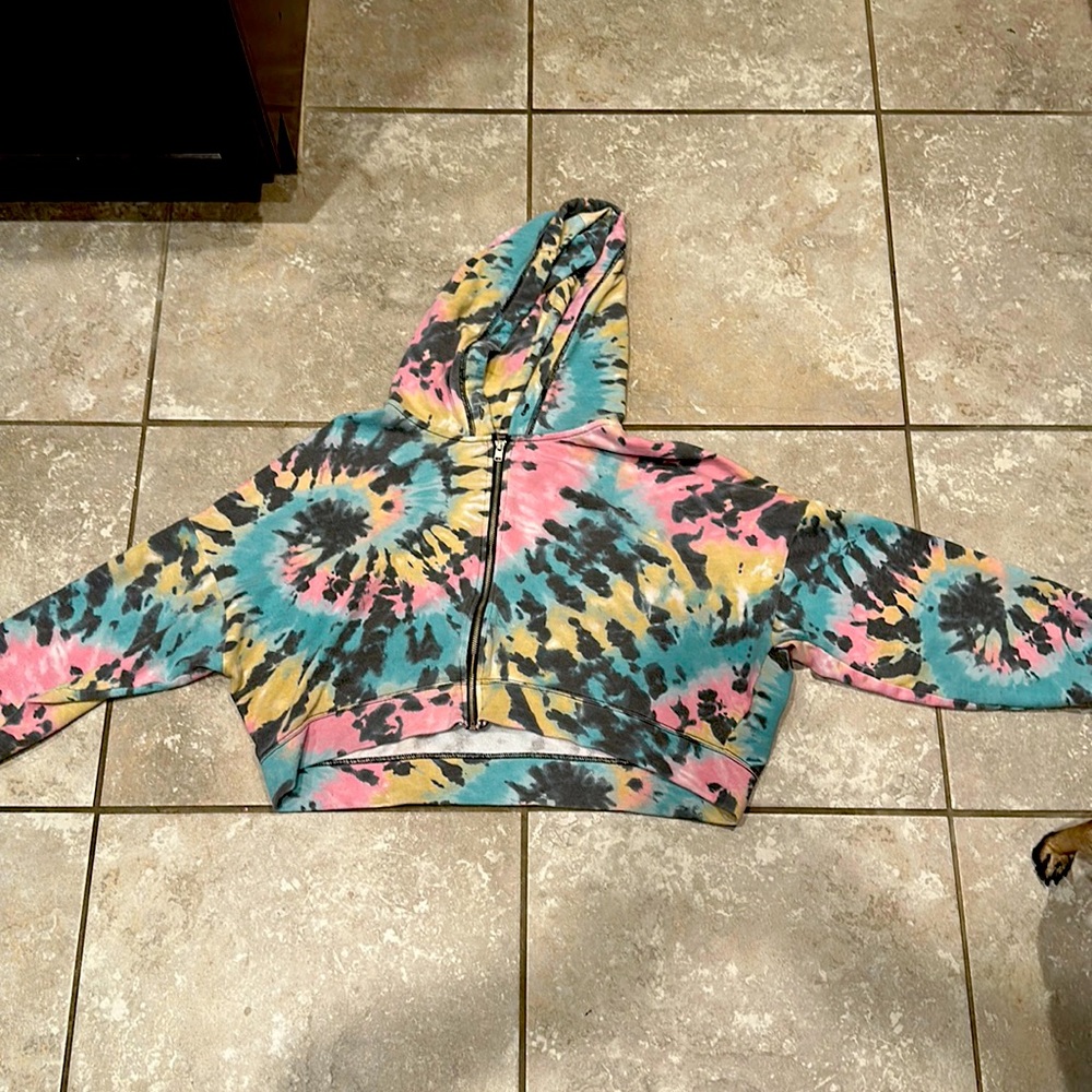 Hollister, California size large, tie-dye cropped jacket